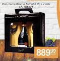 Aman doo JP Chenet vino crveno Reserve Merlot 0,75l sa dve čaše