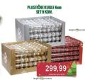 Univerexport Set novogodišnjih ukrasa, 9 plastičnih kugla 6cm