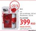 DM market B.U. poklon set:<br />gel za tuširanje, 250 ml, <br />dezodorans, 150 ml