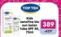 Aksa Top Ten Kids sensitive bio sun losion za sunčanje SPF 50, 75ml
